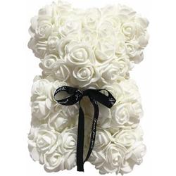 Love teddy beer van rode kunst rozen met cadeau doos | Moederdag | Verkering | Beertje | wit | 25CM | Valentijnsdag | Valentijnscadeau | Inclusief Giftbox